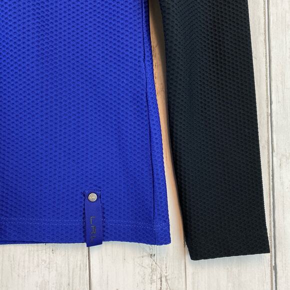 Lauren Ralph Lauren Blue/Black Colorblock 1/2 Zip Mesh Long Sleeve Shirt Size XS - Picture 3 of 11